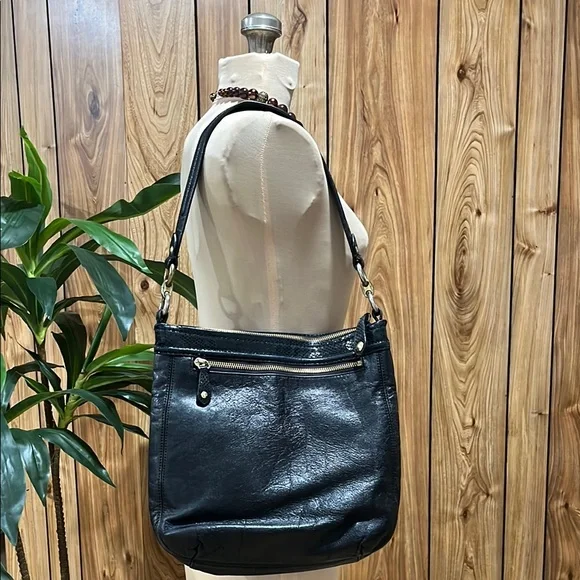 COACH Ashley Black & Snakeskin Leather Crossbody Bag F20114 - Picture 4 of 16